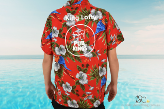 Custom Hawaiian Shirt with Added Logo for Pub Kings Annual Pub Crawl